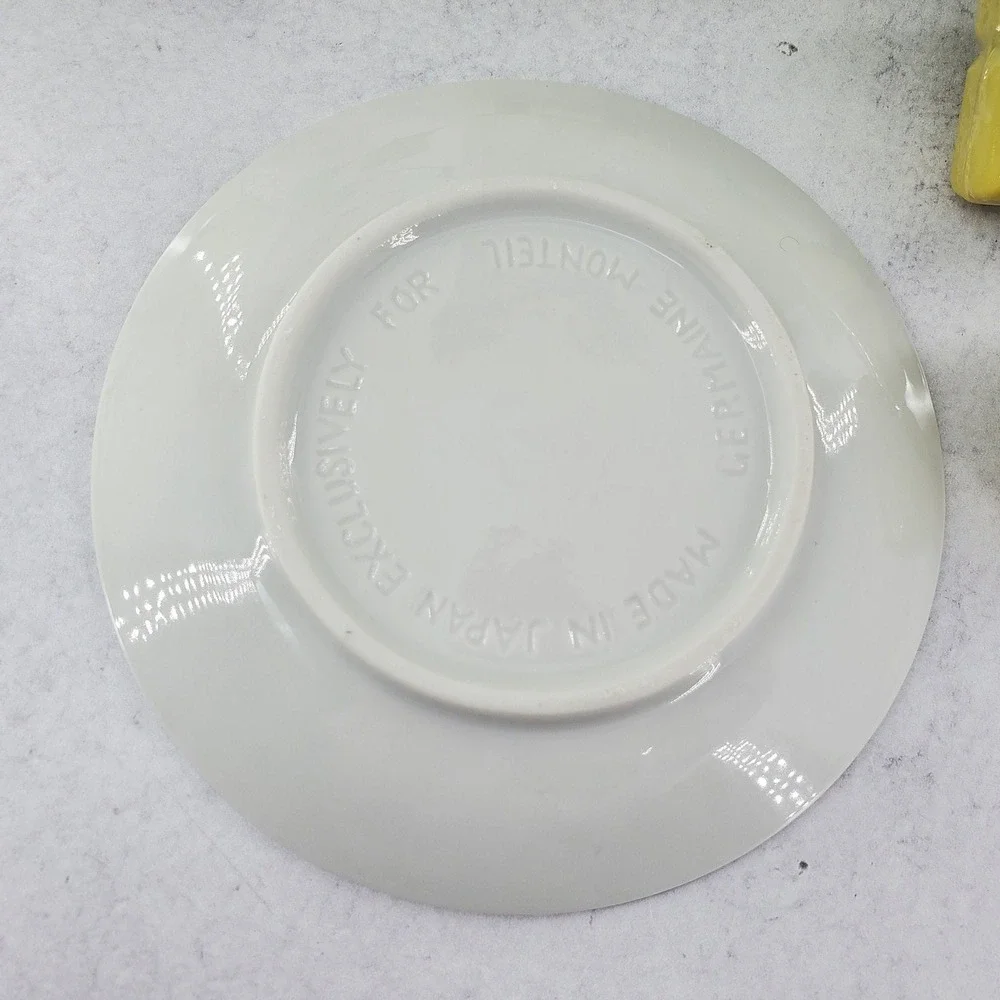 Vintage Germaine Cologne 2 Soap Bars Dish White Trinket Plate Rosepoint Lace Set